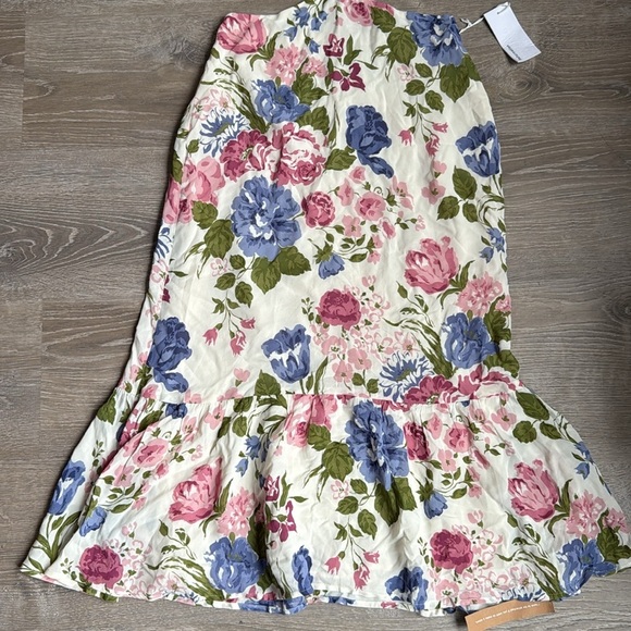 NEW Reformation Riya Cutout Floral-print Crepe Midi Dress - White 4 - Picture 8 of 16